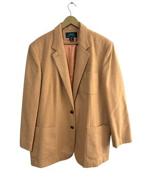 Lauren Ralph Lauren Size 22W Tan Camel Hair Blazer Jacket Academia Preppy Office